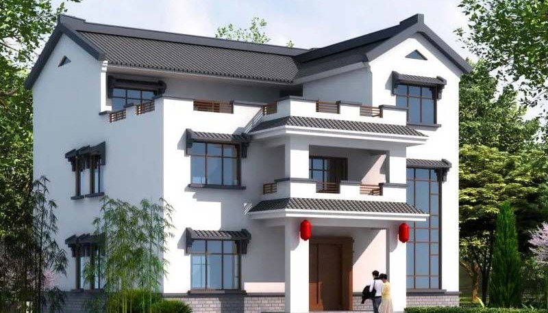 鄂州新中式三层别墅设计，公共空间宽敞更显大气